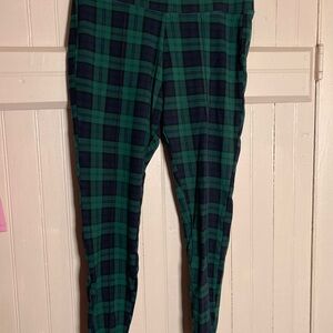 Old Navy Women’s Green and Blue Plaid Leggings